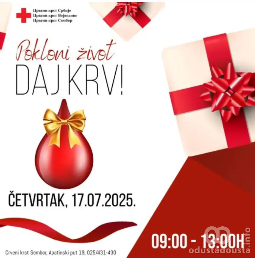 Akcija dobrovoljnog davanja krvi u Crvenom krstu Sombor