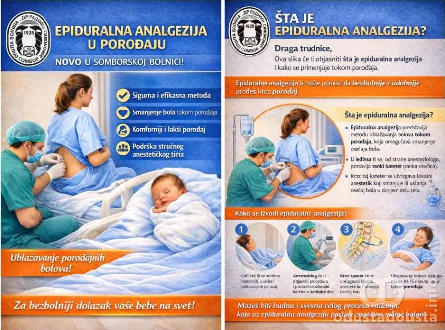  Prvi put primenjen epidural Istorijski iskorak u somborskom porodilištu