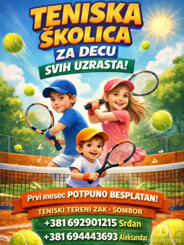 TK ŽAK organizuje besplatne javne časove tenisa za najmlađe