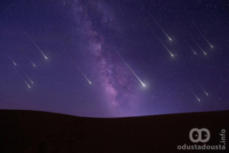 Meteorska kiša na noćnom nebu