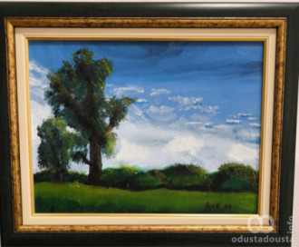 Vuk Knežević (2016) "Proleće", ulje na platnu na "Salončiću"