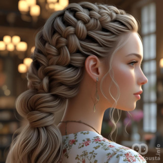 Polu podignuta frizura sa pletenicama