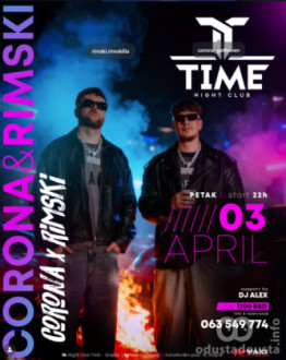 Night Club TIME Stapar najavljuje koncert godine: Stižu Corona i Rimski 3 april 2026