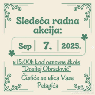 Plakat akcije "Čistimo Sombor" za 7. septembar 2025. godine