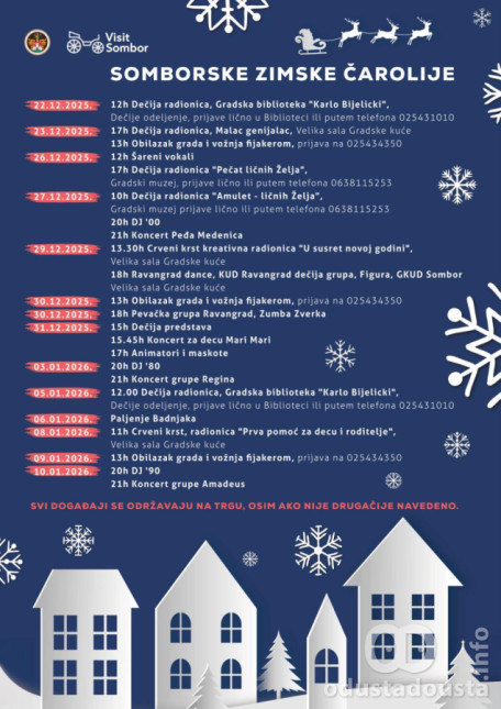 Somborske zimske čarolije počinju 22. decembra
