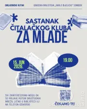 Gradska biblioteka "Karlo Bijelicki": Novi sastanak Čitalačkog kluba za mlade u ponedeljak