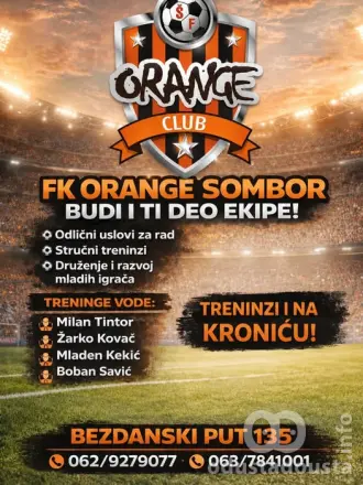 Škola fudbala FK "Oranž" otvara vrata za nove mlade fudbalere u Somboru