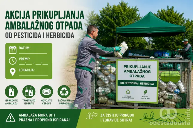 Eko-akcija u Somboru i okolnim selima: Prikupljanje opasnog ambalažnog otpada od pesticida od 8. do 11. juna