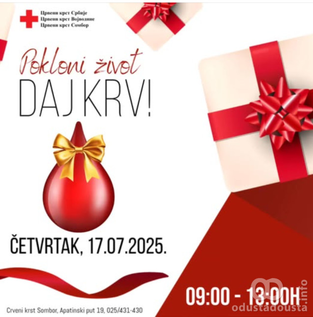 Akcija dobrovoljnog davanja krvi u Crvenom krstu Sombor