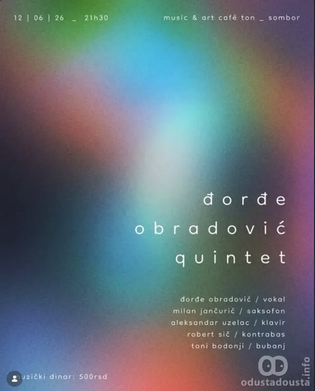 Vrhunski džez u Somboru: Đorđe Obradović Quintet večeras nastupa u Ton Art Cafeu