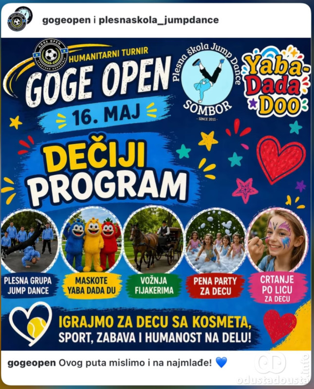 Humanitarni turnir „Goge Open“ 16. maja: Sport i zabava za decu sa Kosmeta