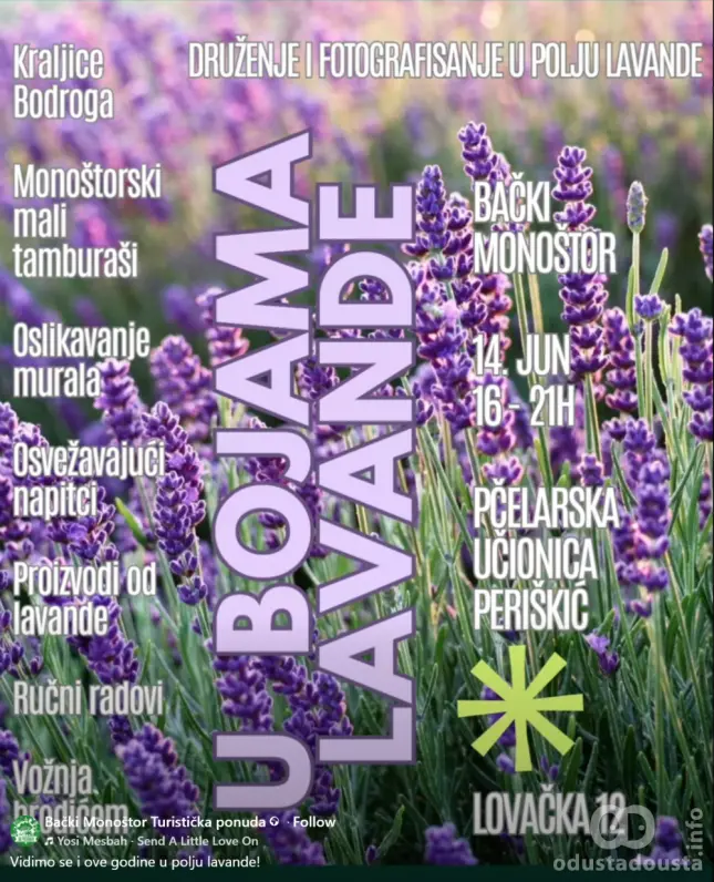 Manifestacija „U bojama lavande“ 14. juna u Bačkom Monoštoru