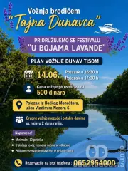 Vožnja brodićem „Tajna Dunavca“ u okviru festivala „U bojama lavande“ u Monoštoru