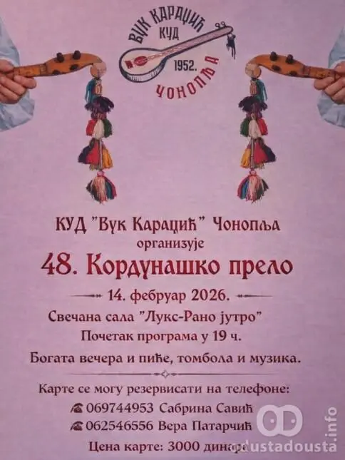 Čuvanje tradicije Korduna: 48. Kordunaško prelo 14. februara u Čonoplji