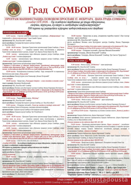 Sombor slavi 550 godina od tvrđavice do modernog grada