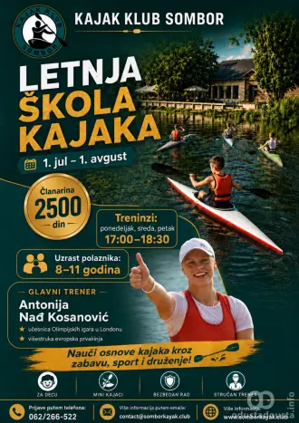 Letnja škola kajaka u Somboru: Aktivan raspust na vodi za najmlađe