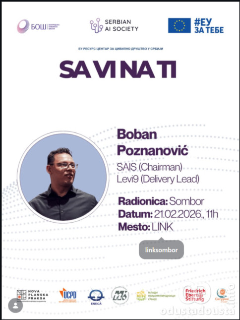 BESPLATNA AI RADIONICA U SOMBORU: Postanite „Sa VI na ti” uz Srpsko društvo veštačke inteligencije